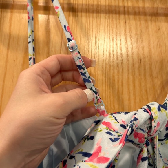 French Connection Nordstrom Rack Dress Floral Mini Light Blue Size 10 - Picture 10 of 14